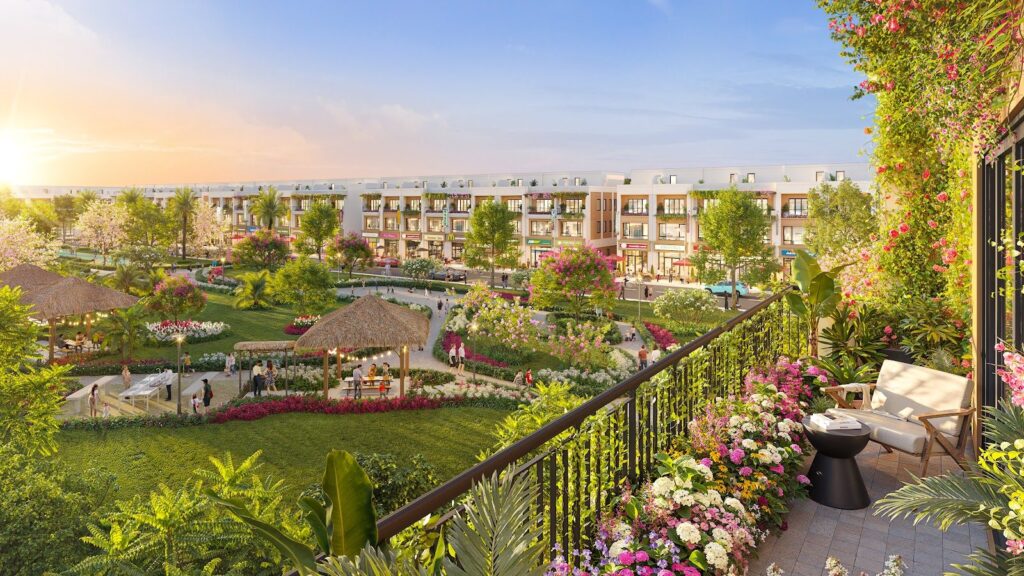 Nhà phố và công viên The Sunrise - Vinhomes Green City