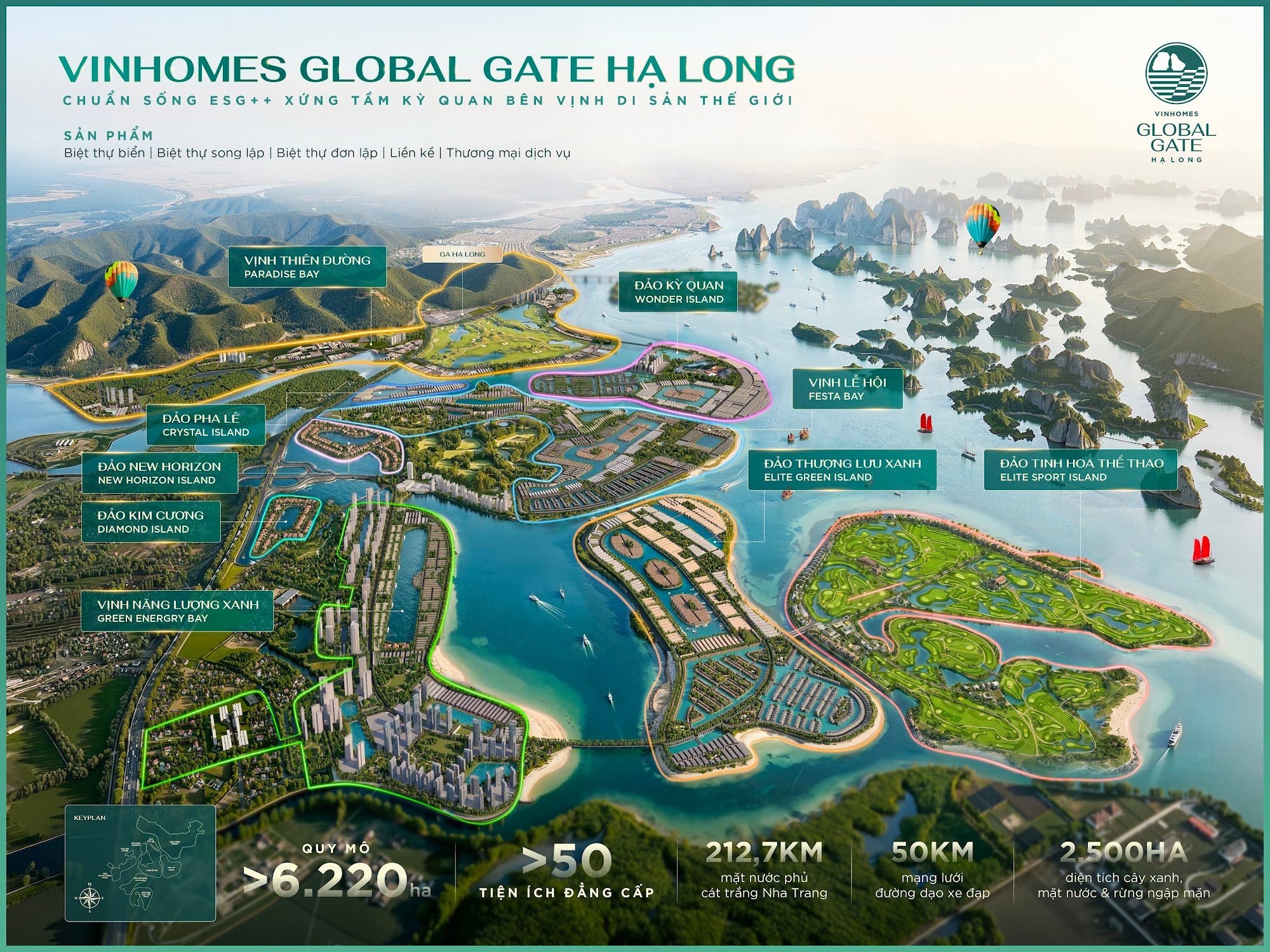 Tổng mặt bằng concept toàn dự án - Vinhomes Global Gate Hạ Long