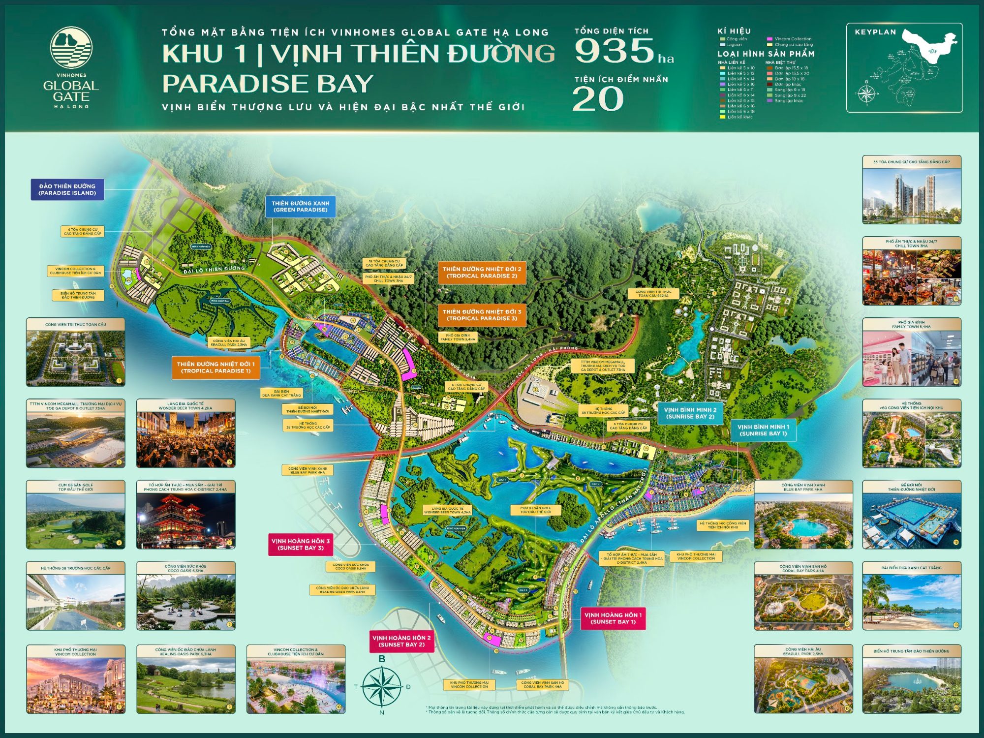 Khu 1 – Vịnh Thiên Đường (935 ha) - Vinhomes Global Gate Hạ Long
